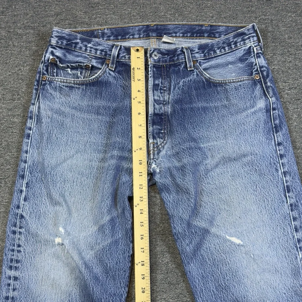 Levi's 501 Jeans Mens 38x30 Blue Denim Button Fly 2003 Y2K Made Guatemala